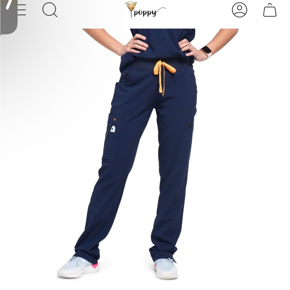 Poppy Scrubs’ ‘The Pfeiffer Slim’ Scrub Pants in Navy Blue